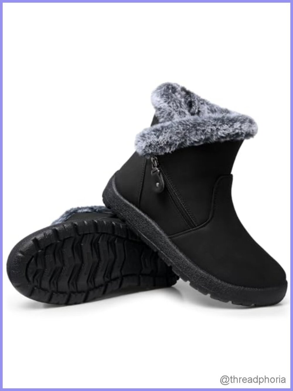 Waterproof Ankle Snow Boots Fur Lined Warm Winter Booties
